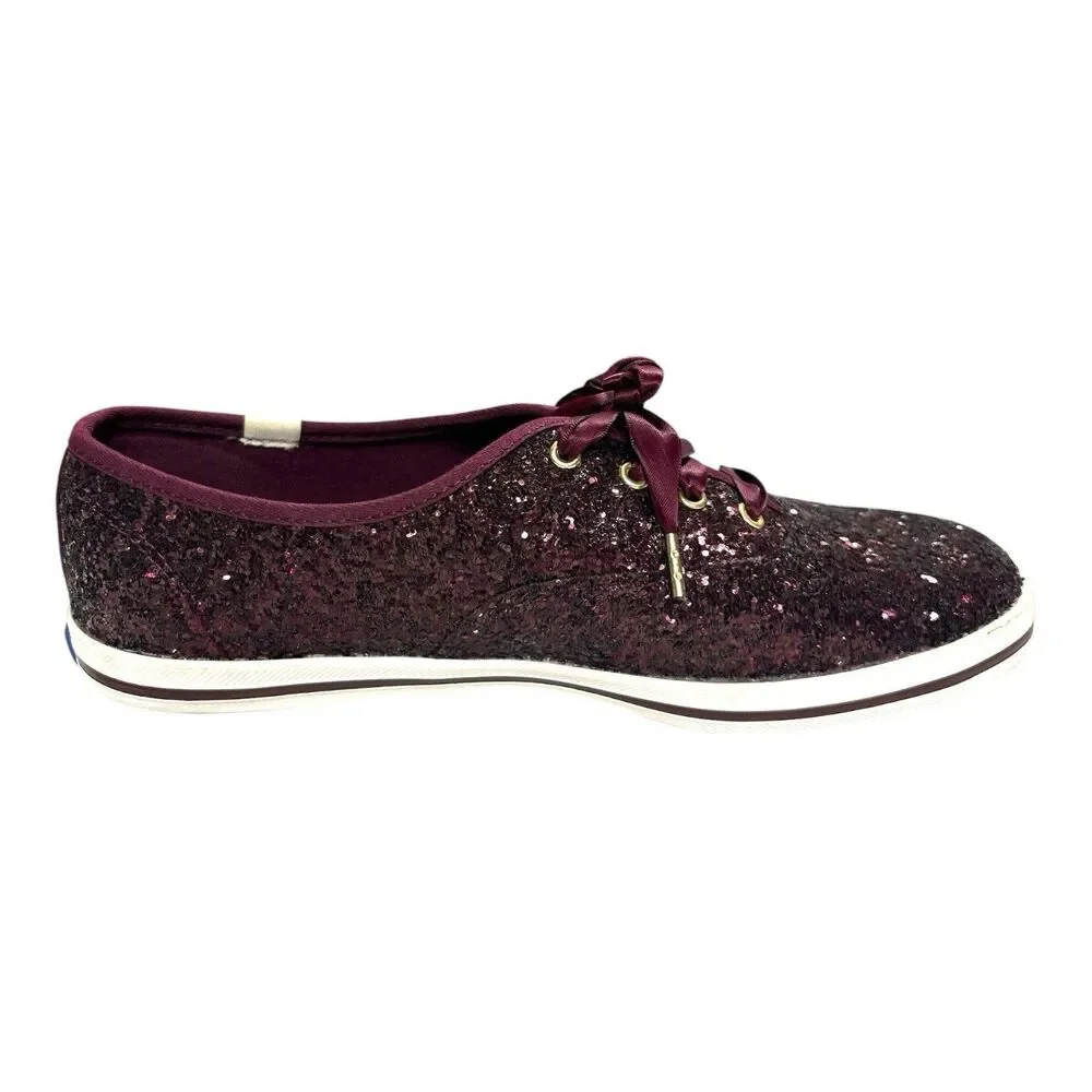 Keds Kate Spade New York Deep Cherry Glitter Sneakers Women’s Shoes Size 8.5
